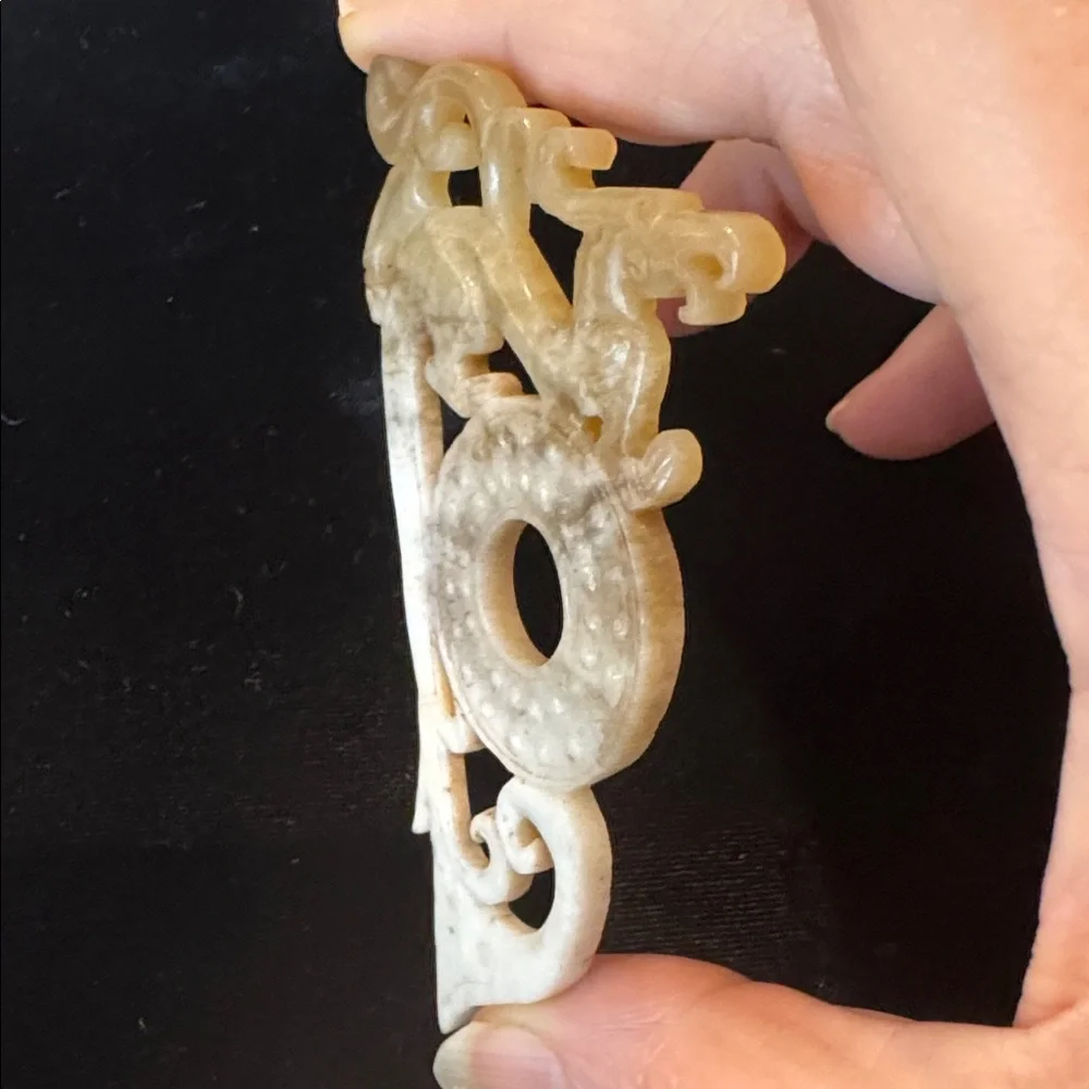 Beautiful Carved Hard Stone Dragon Plaque - Picture 5 of 10